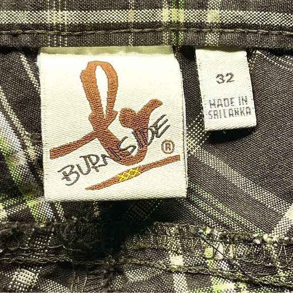 Burnside Brown Plaid Shorts Size 32 Mens Bermuda Belt Loop Preppy Flat Front - Picture 3 of 4